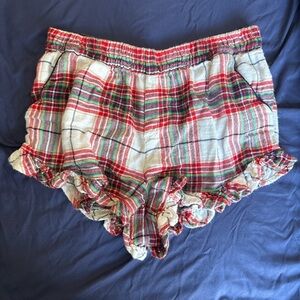 Aerie Festive Plaid Shorts